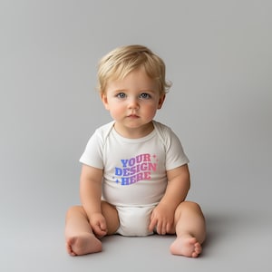 Baby Onesie Mockup, Gildan Cotton White Infant Bodysuit Mock up, Baby Model Mock up, Child Lifestyle Blank Bodysuit Mockup Template