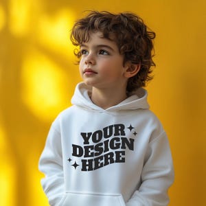 Kids Hoodie Mockup, Mockup Toddler Boy, Gildan Kids White Hoodie Mockup, Lifestyle Blank Hoodie Mockup Template