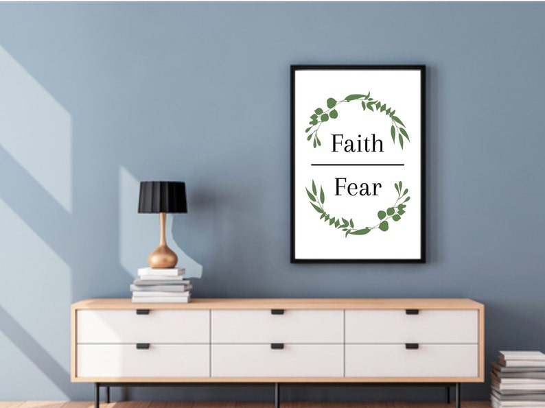 Faith Over Fear Printable Wall Art Faith Print Faith Quote Etsy