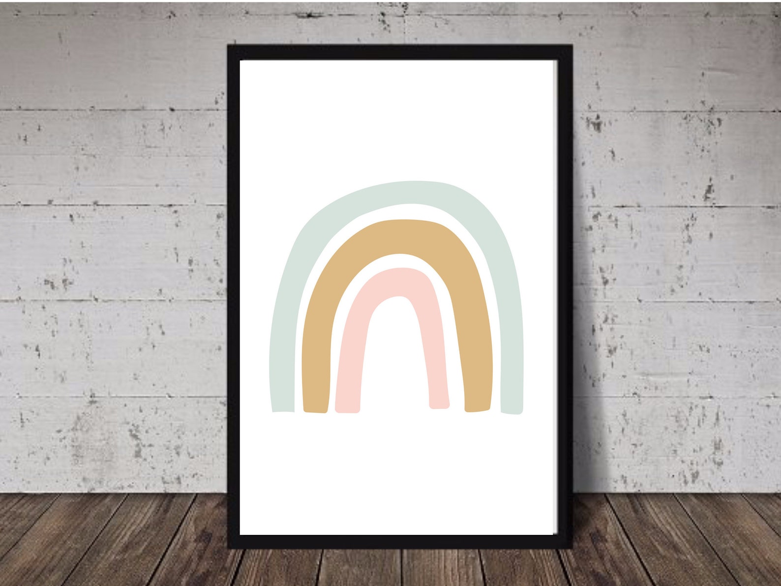 Neutral Rainbow Print Rainbow Wall Art Whimsical Print Etsy