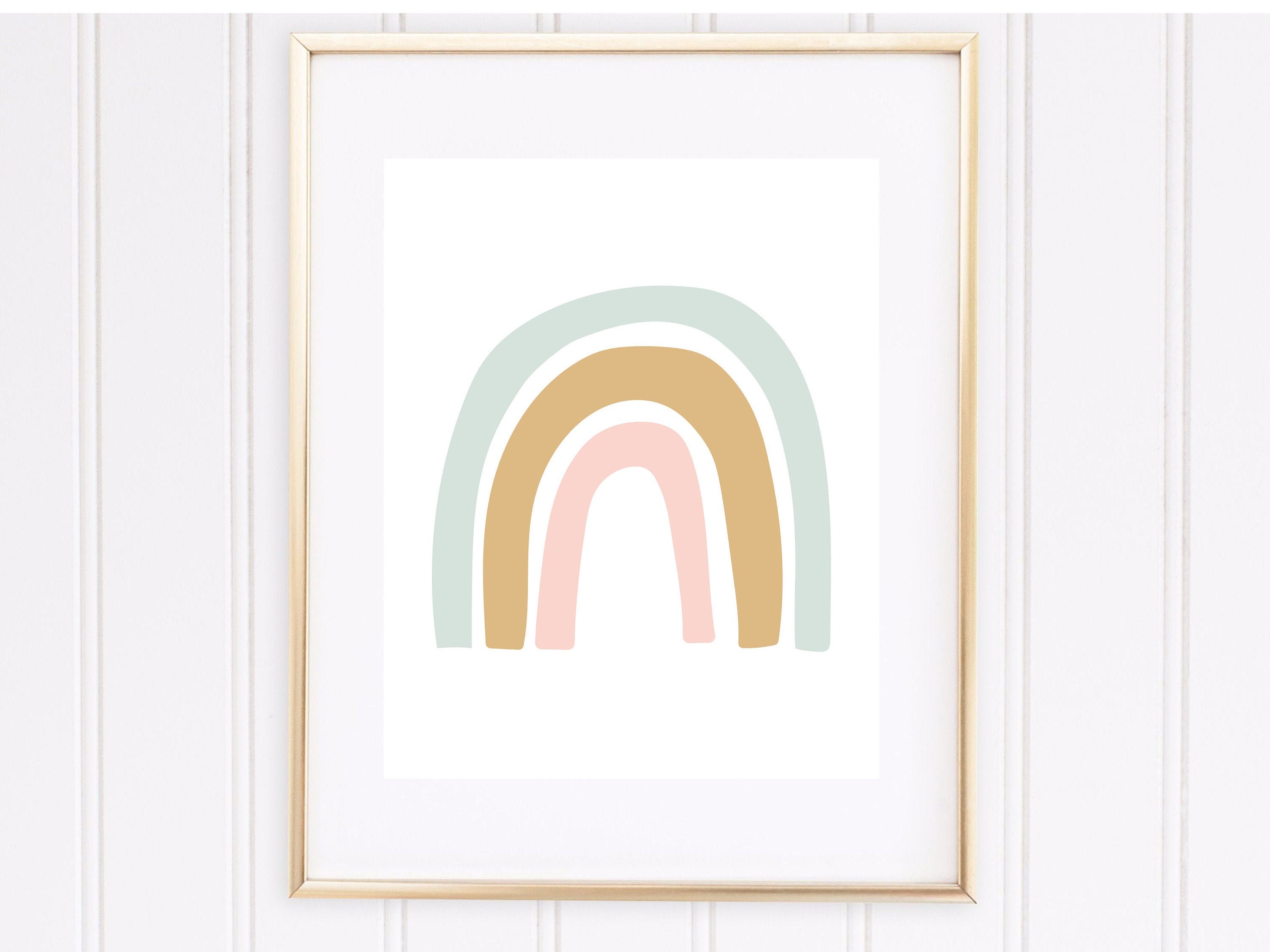 Neutral Rainbow Print Rainbow Wall Art Whimsical Print | Etsy