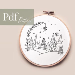 Embroidery template "Winter landscape" embroidery pattern embroidery design embroidery motif pattern for beginners