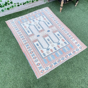 Vintage Turkish Oushak Rug, 2&#39;11&quot; x 3&#39;8&quot;Feet Rugs, Area Rug