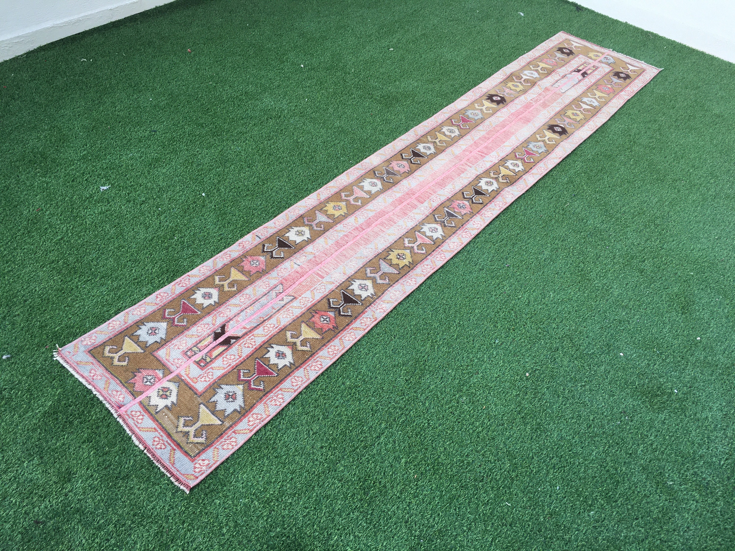 Patchwork oushak Runner,
