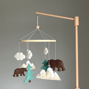 Bear Mountains Baby Mobile Nursery,Forest Mobile Baby Room,Woodland Crib Mobile,Baby Mobile Woodland,Wild Forest Animal Baby Mobile Cot Baby image 1