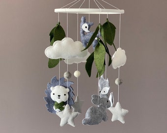 Woodland Baby Mobile,Forest Mobile,Woodland Crib Mobile,Animal Baby Mobile,Deer Nursery Decor,Bunny Baby Mobile,Fox Mobile Deer,Baby decor