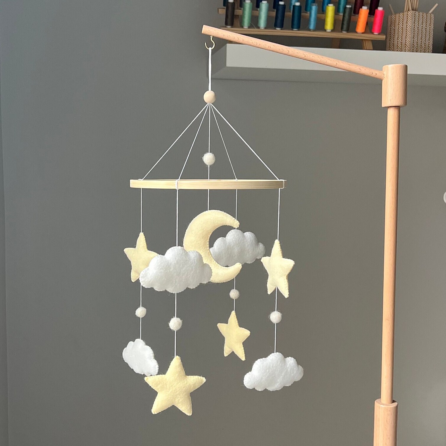 DIY Baby Mobile Kit,moon and Star Baby Mobile,nursery Mobile DIY Kit