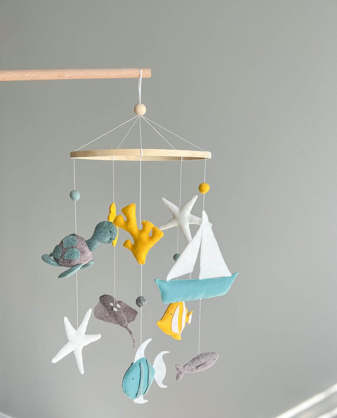 Ocean Crib Mobile With Sailboat,baby Mobile Ocean Nursery Decor,sea