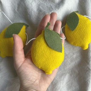 Lemons Felt Garland Lemon Baby Shower Decoration Citrus Theme Party Decor Main Squeeze Citrus Nursery Decoration Hanging Lemon Decor Crib