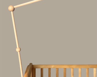 Natural Beech Wood Crib Mobile Arm - 27 Inch Height