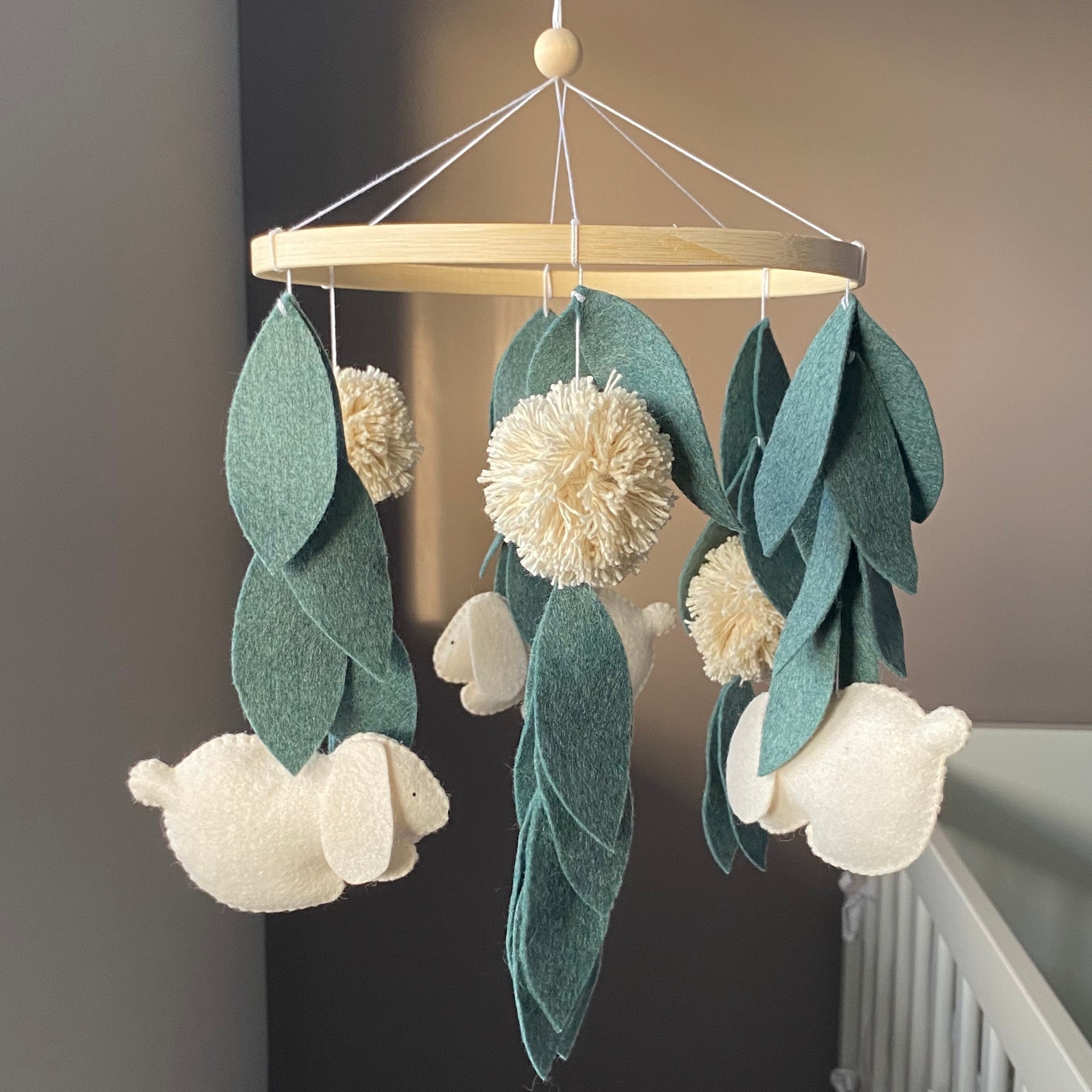 Nursery Mobile Baby Mobile Natural Baby Mobile Greenery Mobile Etsy