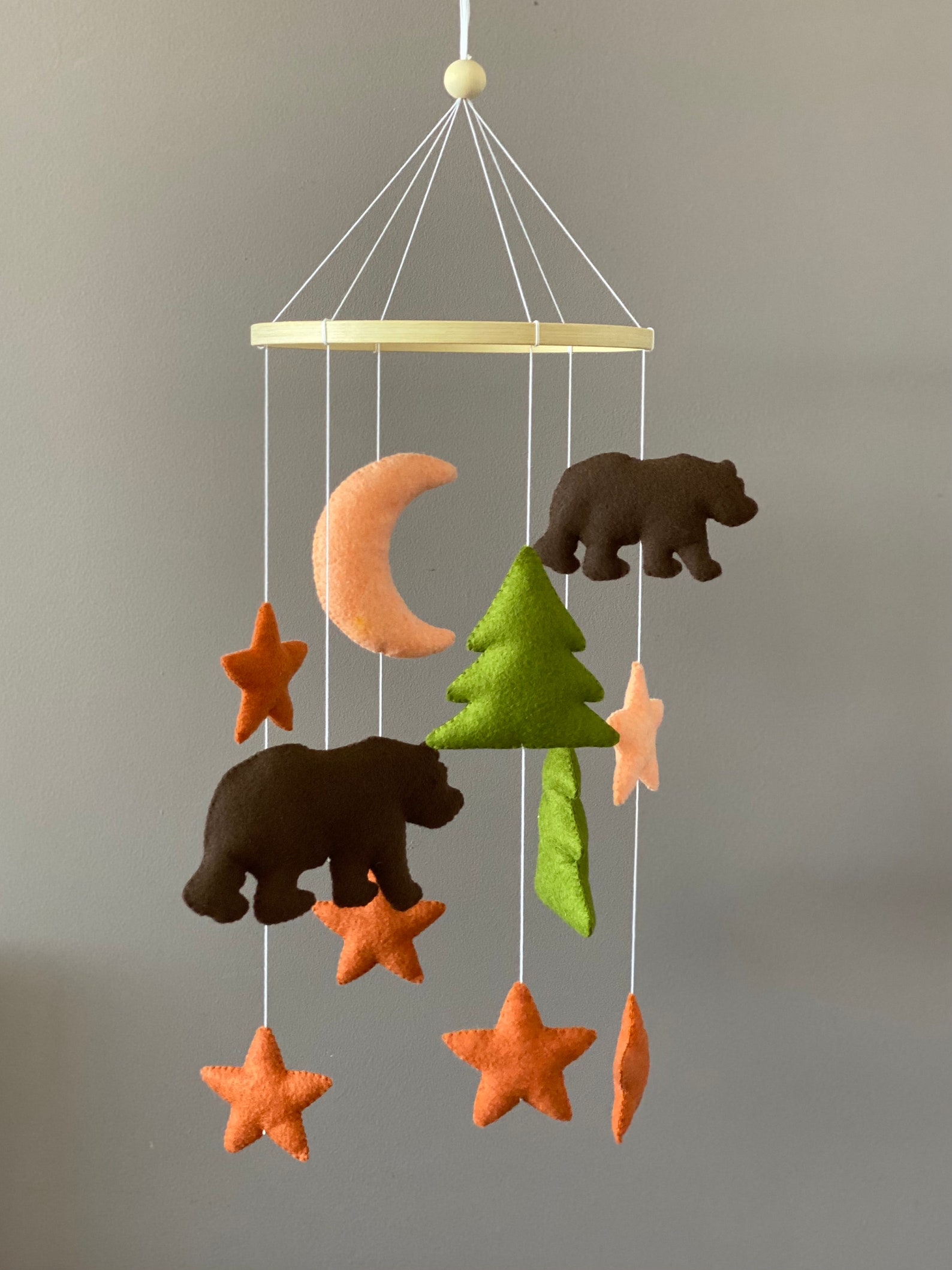 Baby Mobile Bear Ceiling Baby Mobile Nursery Mobile Neutral Etsy