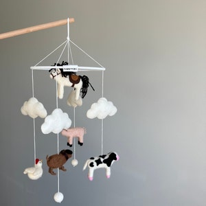 Country Farm Baby mobile,Cow,Dog,Pig,Chick,Horse Neutral Animals Mobile,Farm Nursery Mobile,Farm Animals Barnyard theme for Baby Room image 4