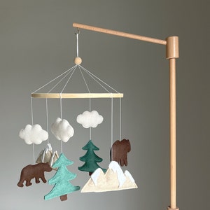 Bear Mountains Baby Mobile Nursery,Forest Mobile Baby Room,Woodland Crib Mobile,Baby Mobile Woodland,Wild Forest Animal Baby Mobile Cot Baby image 4