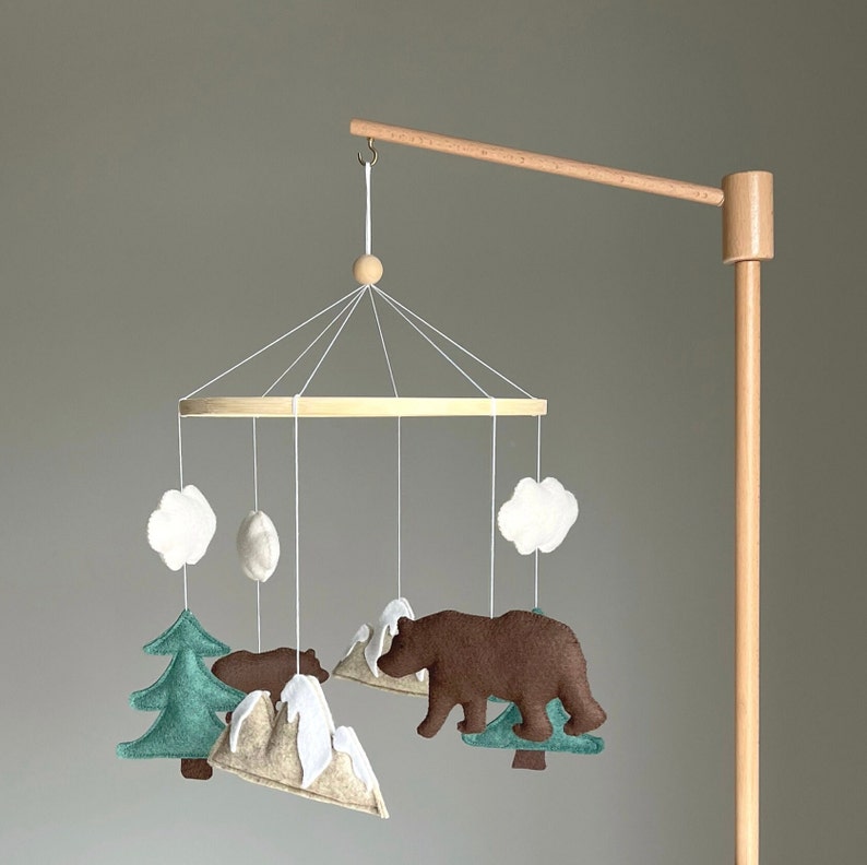 Bear Mountains Baby Mobile Nursery,Forest Mobile Baby Room,Woodland Crib Mobile,Baby Mobile Woodland,Wild Forest Animal Baby Mobile Cot Baby image 5