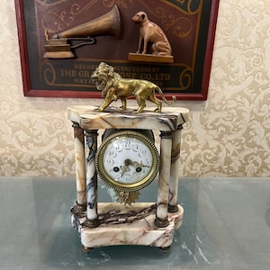 Collectible Antique French Marble Base Mantel Clock - Perfect Condition