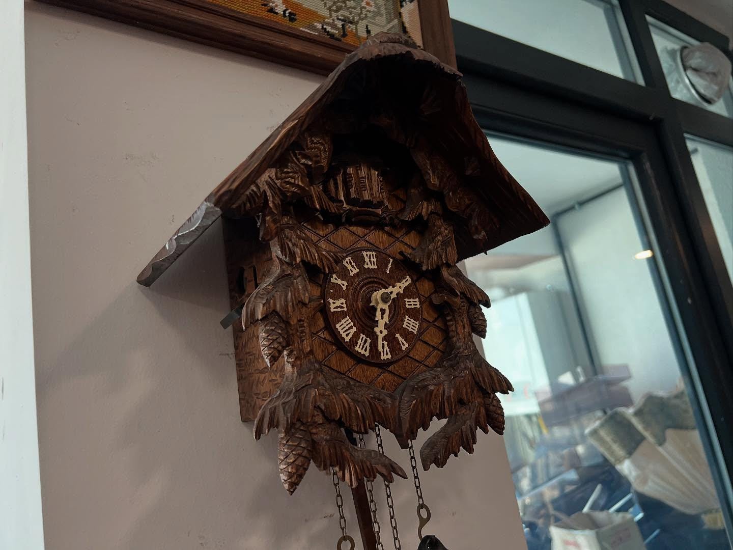 Antique German Cuckoo Clock | Hand-carved Black Forest Chalet