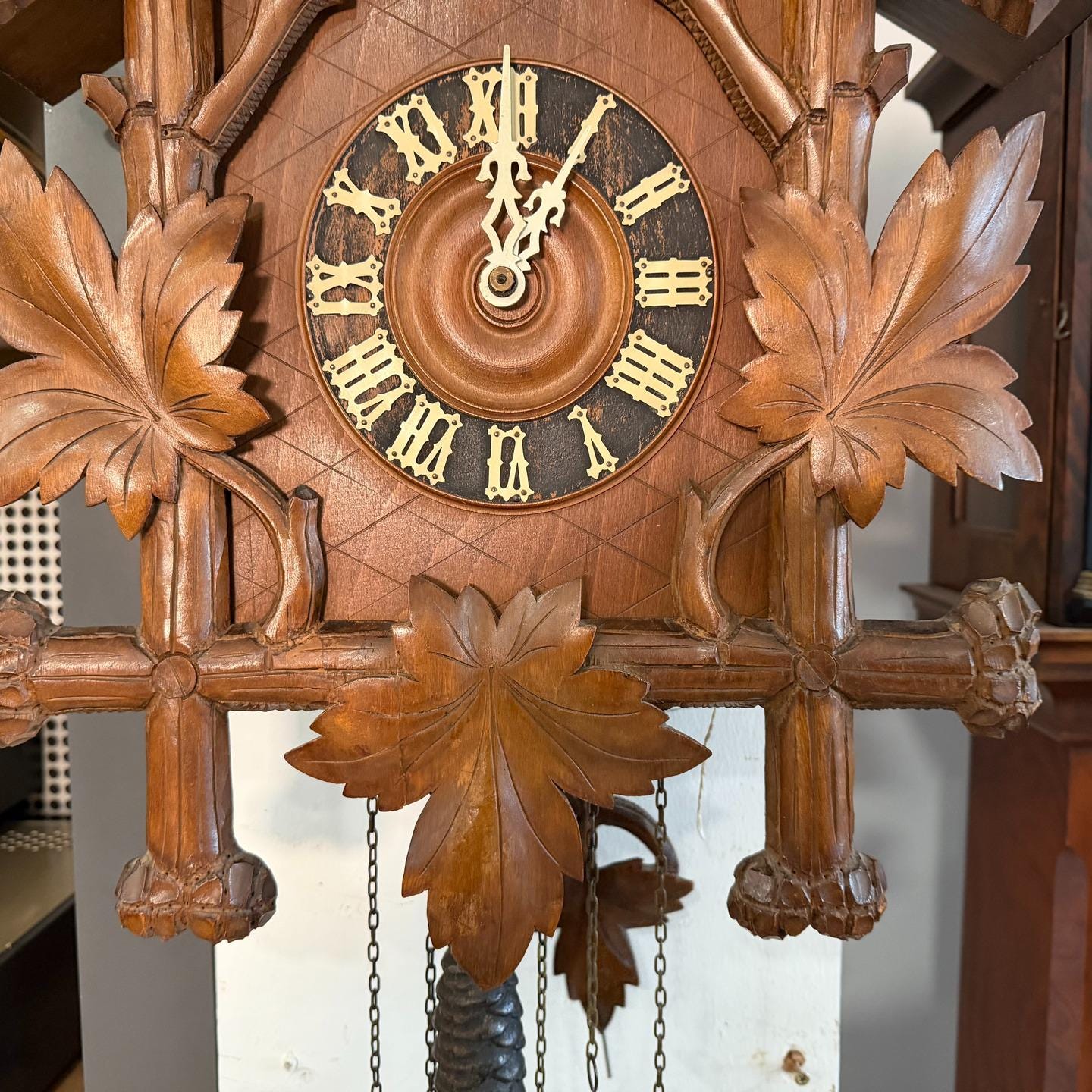 Antique Black Forest Double Bird Cuckoo Clock 60cm,hand Carved