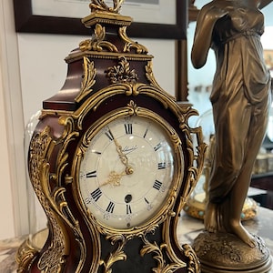 Collectible!! Antique Schmid Large Table Clock | Fully Functional | Flawless Condition | Rare German Timepiece for Elegant Home Decor