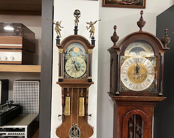 Warmink Wuba Dutch Wall Clock – Brass Pendulum, Moon Phase, Hand