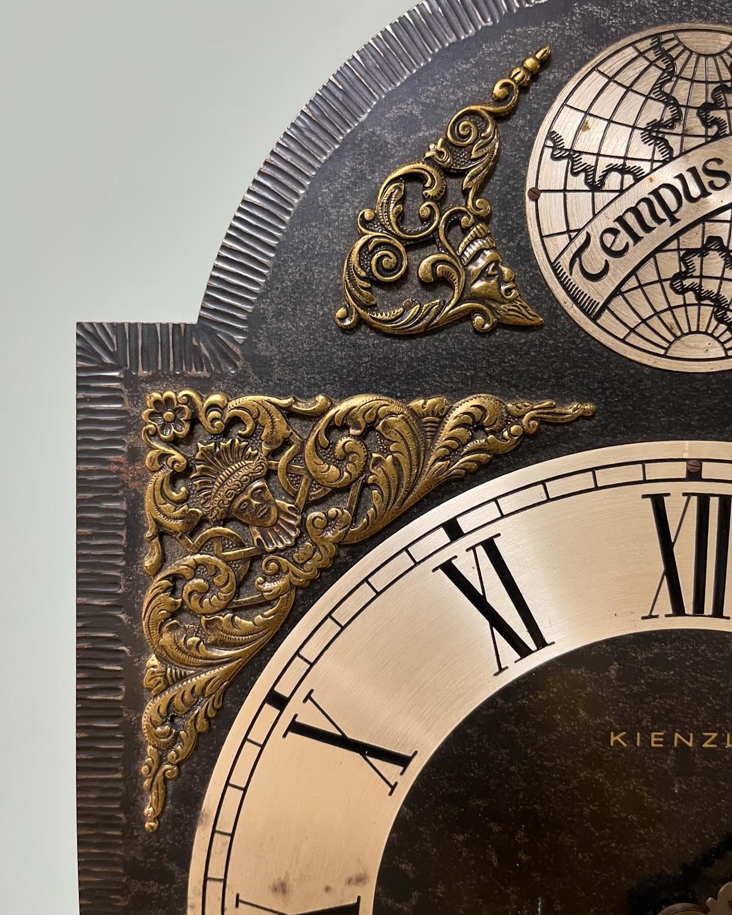 Antique German Wall Clock With Chain Wind and Gong Chime | Brass ...