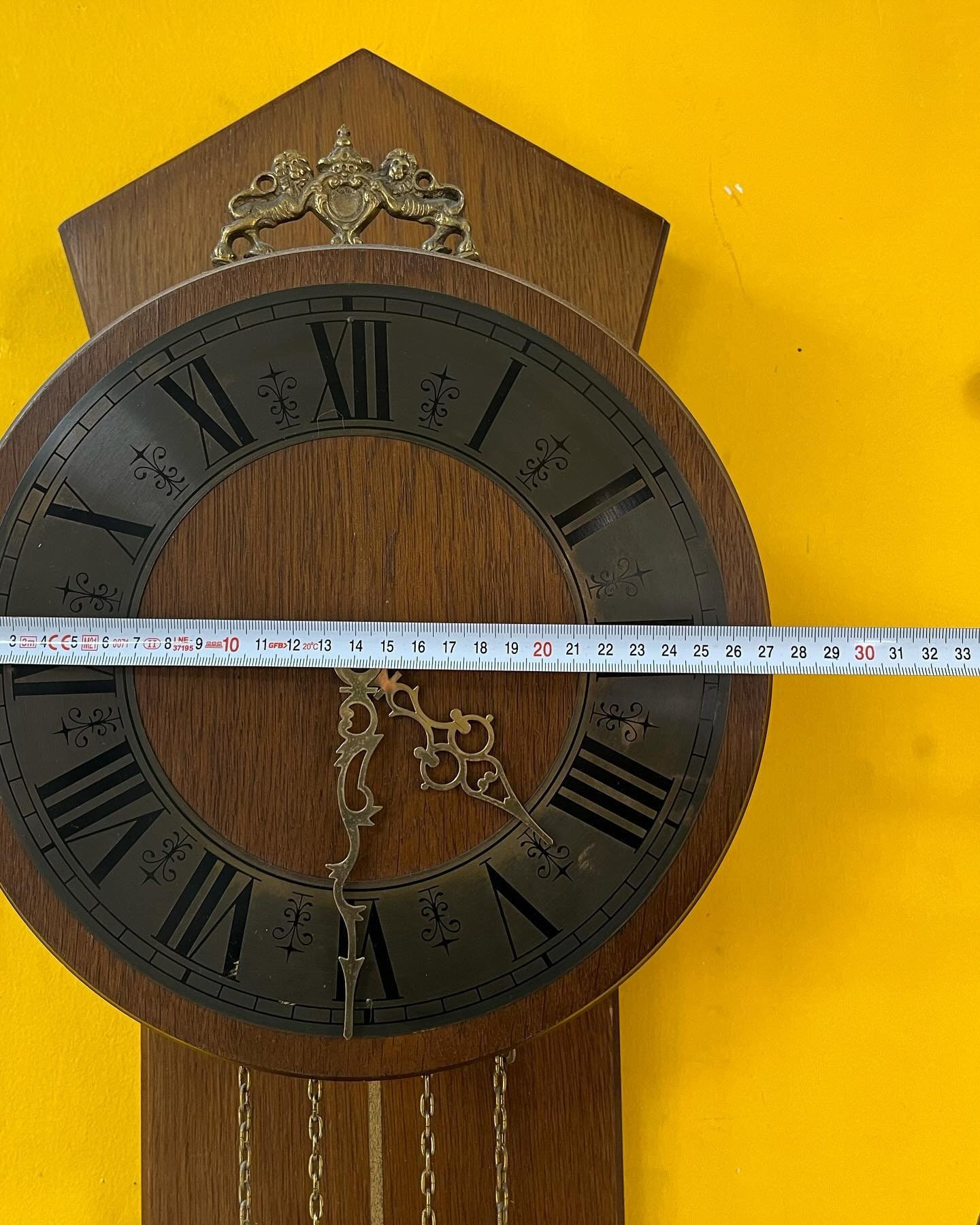 Antique German Wall Clock With Chain Wind and Gong Chime | 80x27 Cm ...