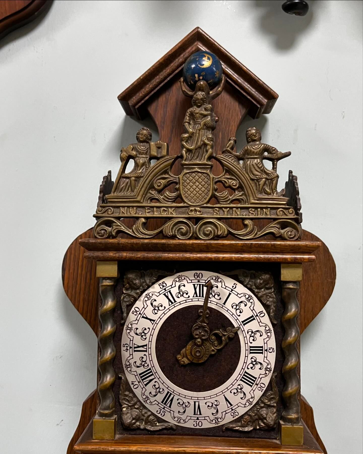 Antique Dutch Wall Clock With Gong Chime | Large Size 60x24 Cm