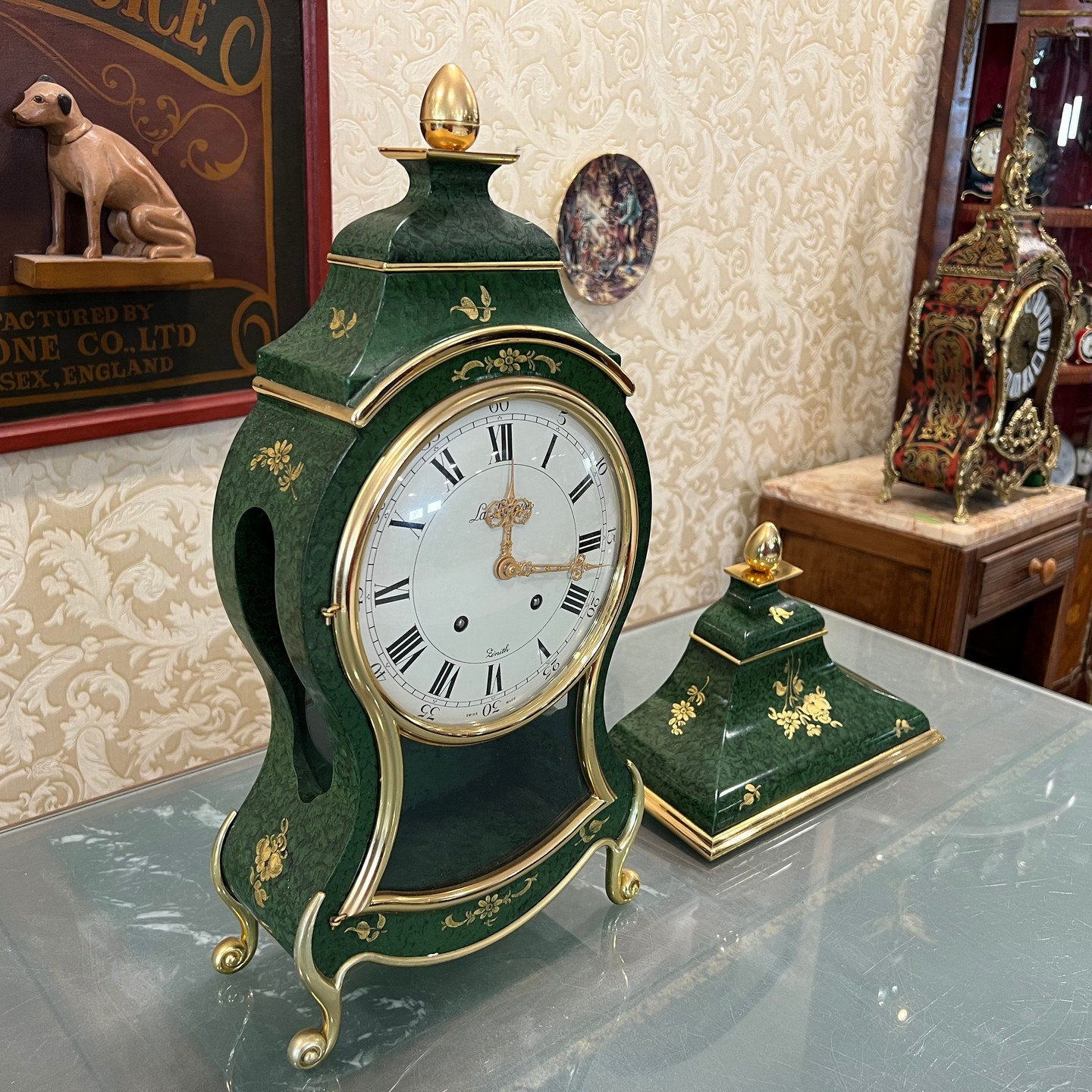 モンゴル　ピンバッジ　アンティーク　39個 BEAUTIFUL VINTAGE BRASS CHINESE CLOISONNE MANTEL CLOCK - EXC