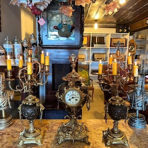 Full Bronze Mantel Clock | Exquisite Details | Excellent Condition | Rare Collectible | Vintage Home Decor
