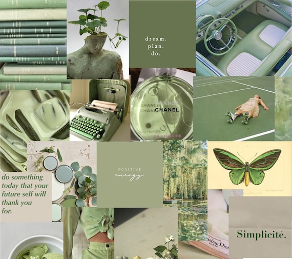 SAGE green photo wall kit olive green sage aesthetic | Etsy