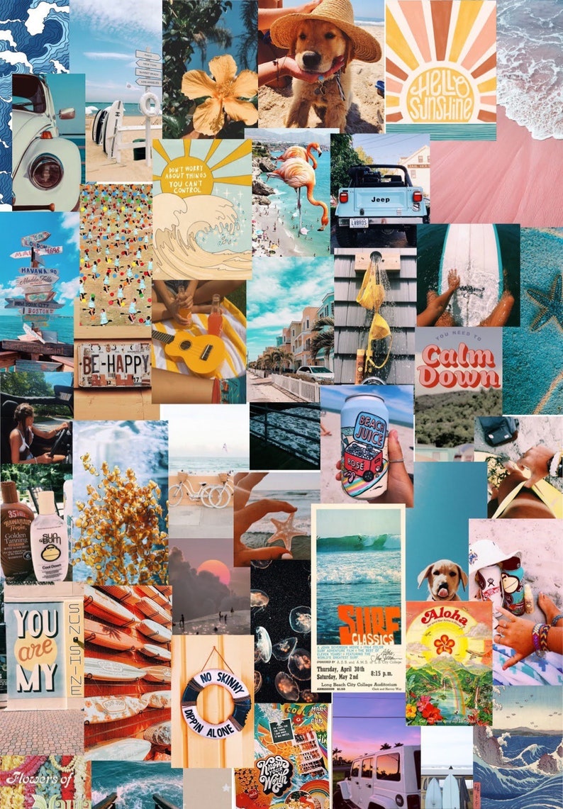 Beach VSCO Aesthetic Photo Wall Collage Kit | Etsy