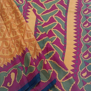 Sari de seda vintage para mujer, sari de seda 100 % pura, tejido de seda para confección de vestidos, sari de seda de 5 yardas