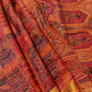Vintage Silk Sari Mujeres Use 100% Pure Silk Sari Fabric 5 Yard Silk Fabric Silk Saree