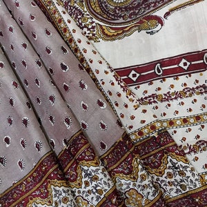 Vintage Silk Sari Mujeres Use 100% Pure Silk Sari Fabric 5 Yard Silk Fabric Silk Saree