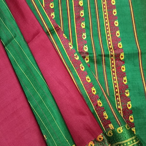 Sari de seda vintage para mujer, 100 % seda pura del sur, tejido de seda de 5 yardas, sari de seda