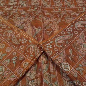 Sari de seda vintage para mujer, sari de seda 100 % pura, tejido de seda para confección de vestidos, sari de seda de 5 yardas