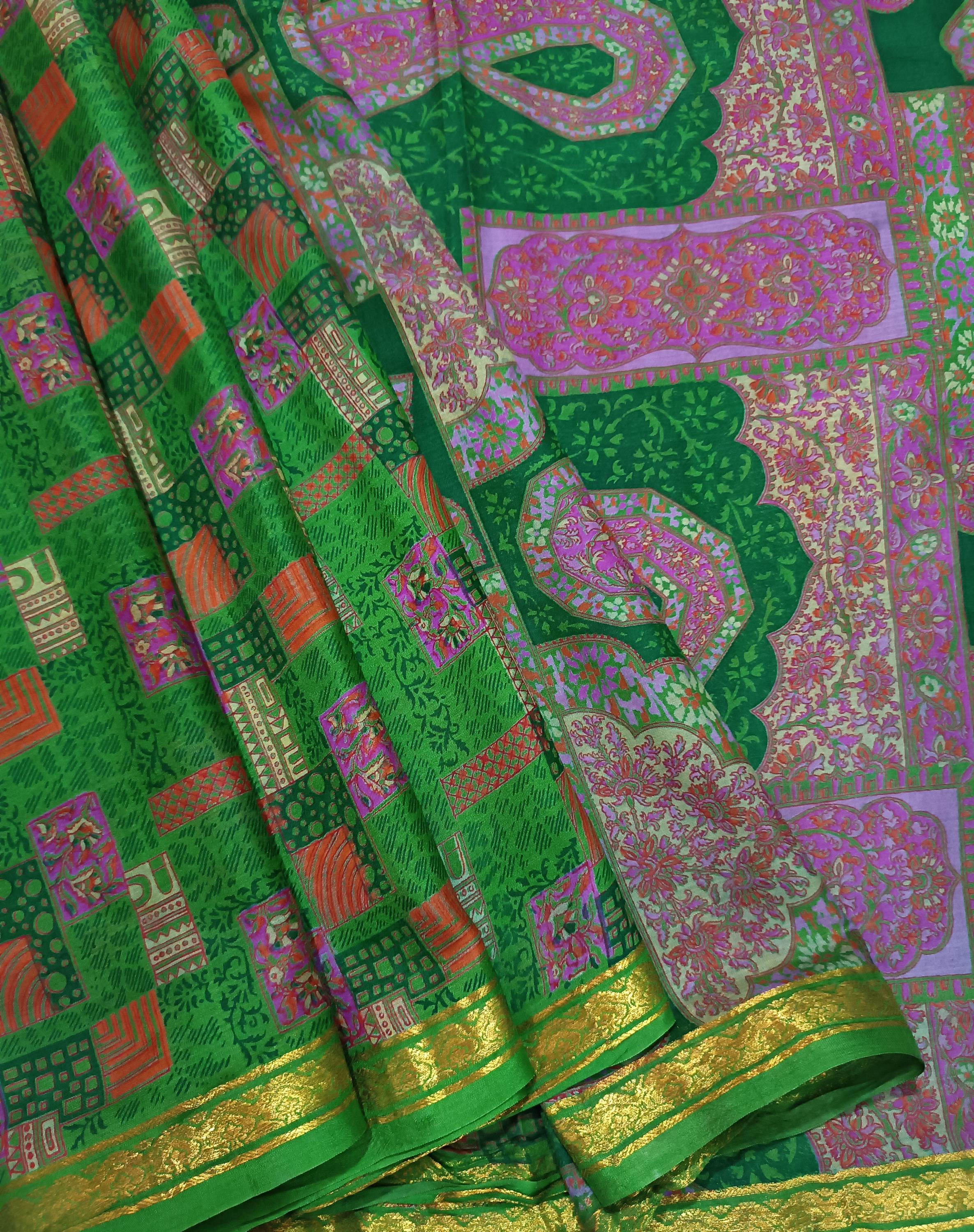 Vintage Silk Sari: 100% Pure Silk Fabric, 5 Yard Saree - Etsy