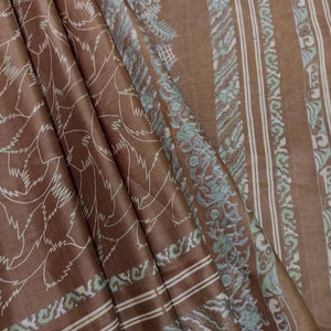 Sari de seda vintage para mujer, tela sari de seda 100% pura, tela de seda de 5 yardas, sari de seda