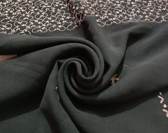 Vintage Hand Embroidered Chiffon Dupatta: Dressmaking Fabric