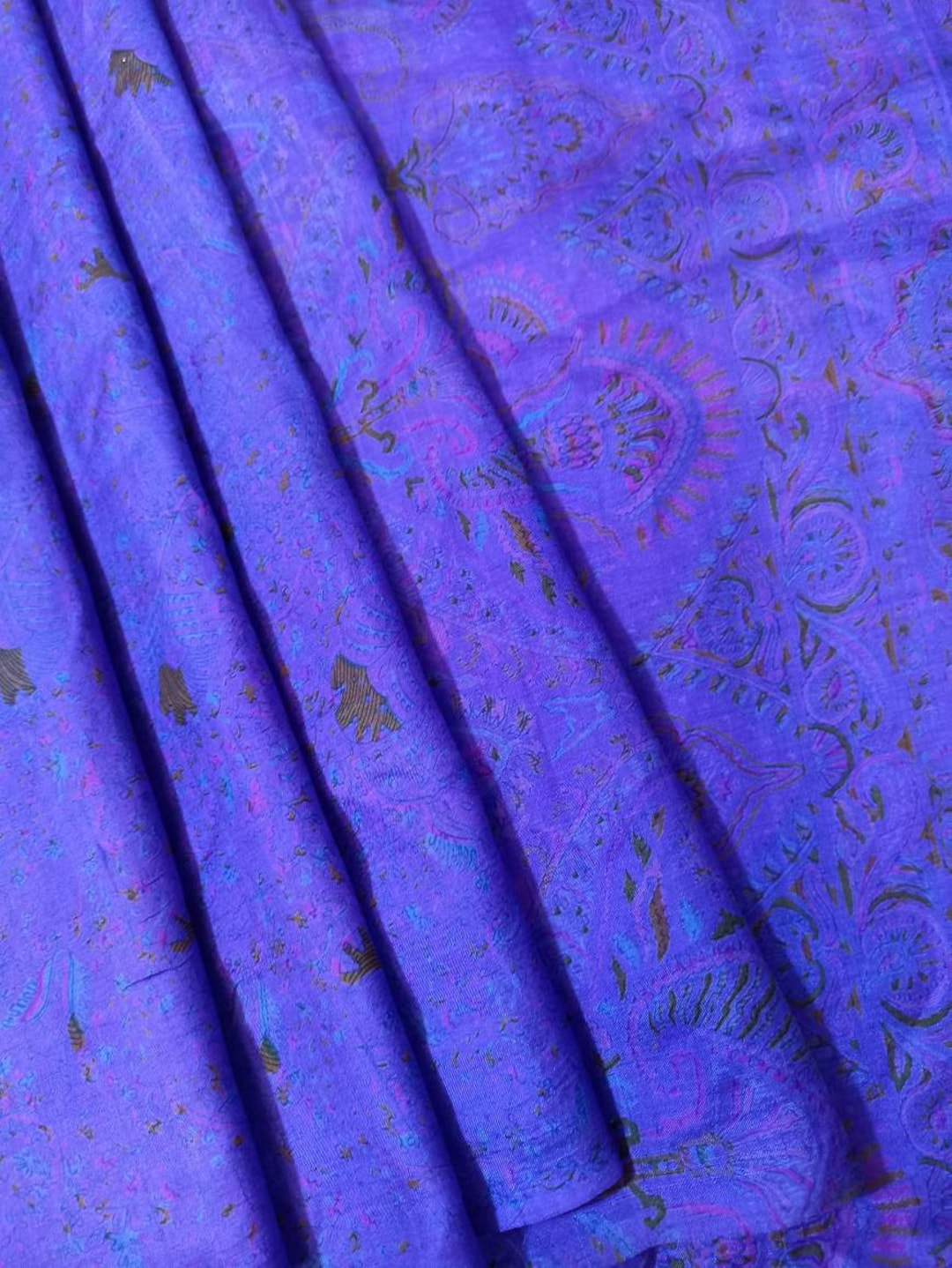 TreegoArt Damen Saree Kunstseide - Traditioneller Sari Mit Blusenteil 5,5 Meter