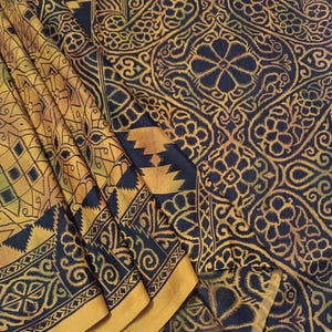 Sari de seda vintage para mujer, sari de seda 100 % pura, tejido de seda para confección de vestidos, sari de seda de 5 yardas