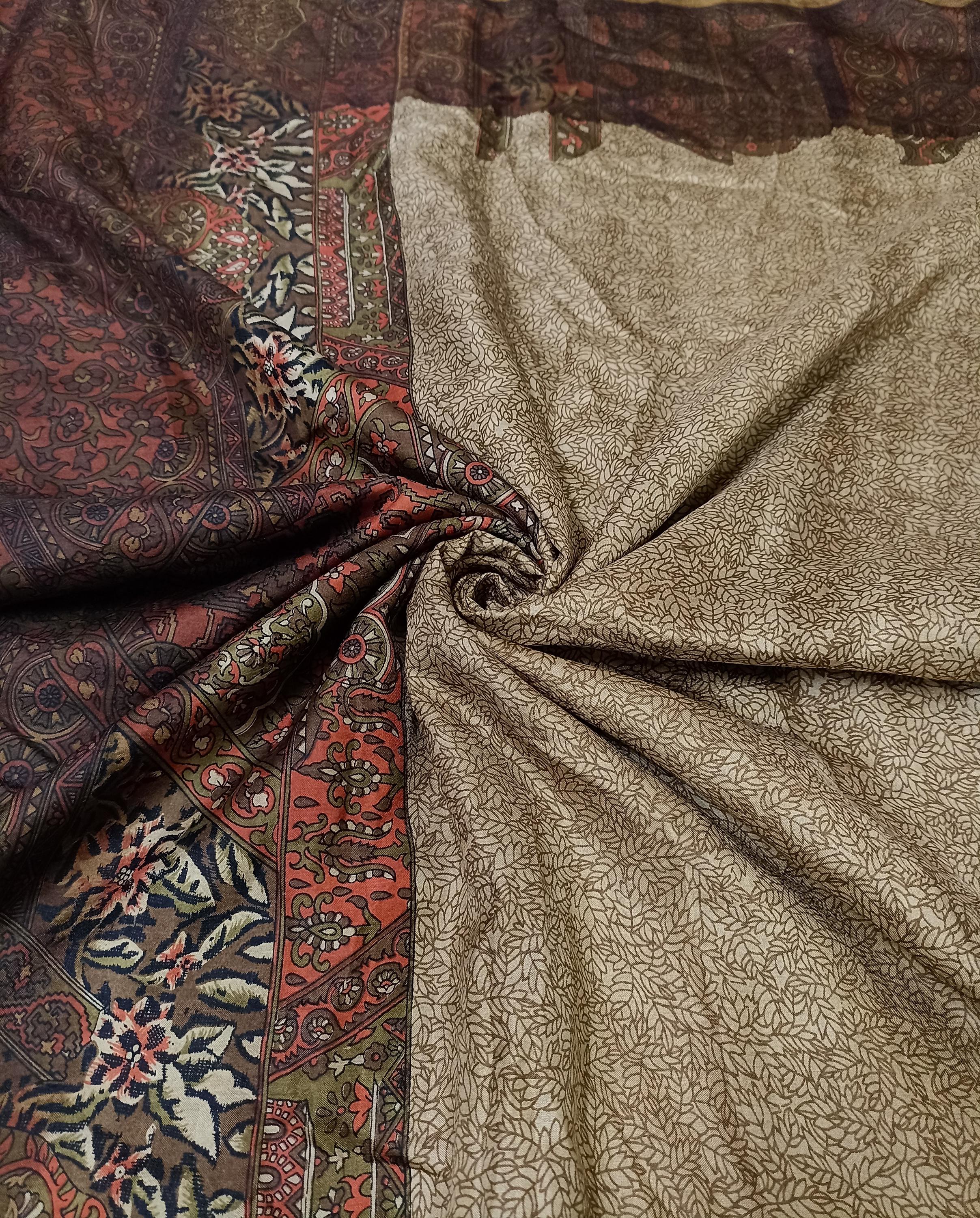 Vintage Silk Sari, 100% Pure Silk, 5 Yards - Ethnic Fabric - Etsy