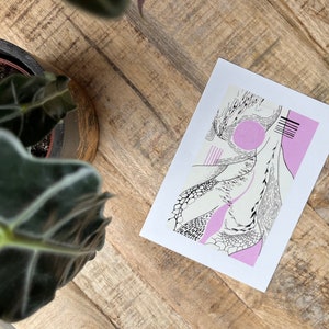 Kunstprints abstrakte Zeichnung A5