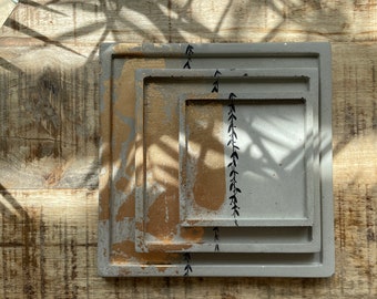 Schmuckschale/ Schlüsselablage aus Beton mit Blattgold