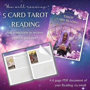 Lecture de tarot à 5 cartes | Posez une question ou des conseils d'ordre général | Carrière Amour Objectif Avenir