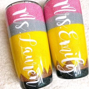 Glitter Pencil Tumbler | Teacher Gift
