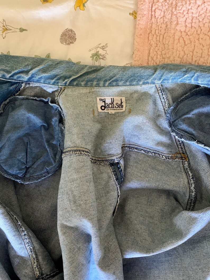 80s90s Vintage Denim Jacket with shoulder pads