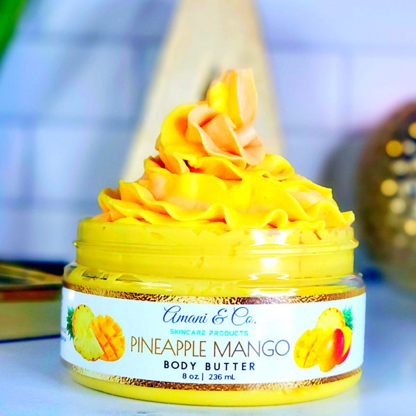 Ananas-Mango-Shea-Körperbutter | Körperbutter | Bio Körperbutter | Natürliche Hautpflege | Schwarz Eigengeschäft | Selbstfürsorge