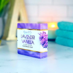 Lavender Vanilla Shea Butter Soap Handmade Soap Moisturizing Soap Natural Bath Soap Mothers Day image 3