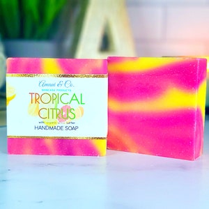 Tropical Citrus Handmade Soap Shea Butter Soap Natural Soap Vegan Soap Monkey Farts Black Own Self Care Gift Mothers Day image 4